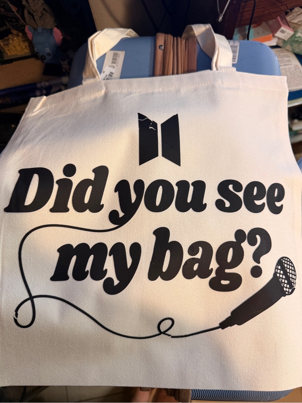 Customized “Did You See My Bag?” White Canvas Tote - Unbranded